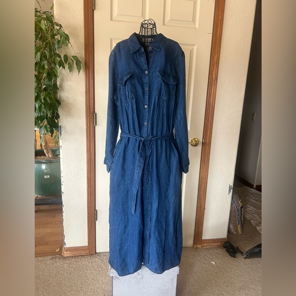 Coldwater Creek Blue Denim maxi denim dress or western duster - Picture 3 of 14
